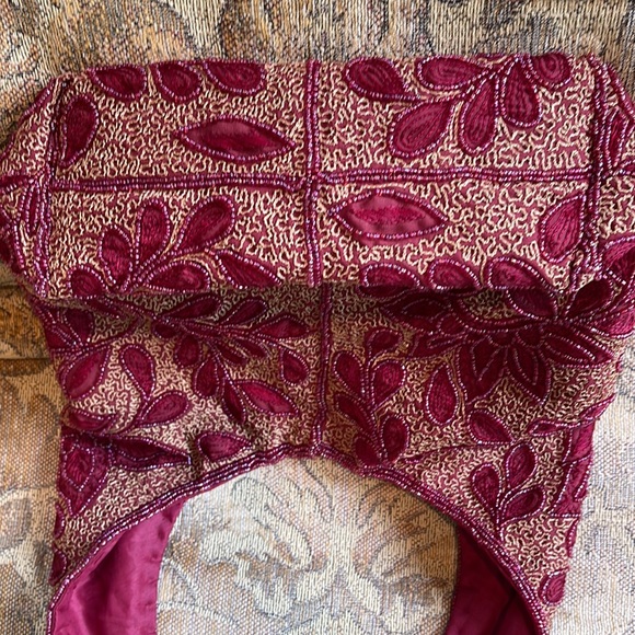 VINTAGE Gold and Red Beaded Hobo Bag - Picture 6 of 6